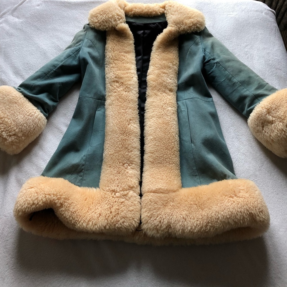 Light blue suede and shearling “Penny Lane” coat
